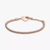 Pandora Moments Herz-T-Bar-Snake Chain-Armband, 14 Karat Roségold-Beschichtung Pandora Moments Herz-T-Bar-Snake Chain-Armband, 14 Karat Roségold-Beschichtung