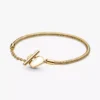 Pandora Moments Herz-T-Bar-Snake Chain-Armband, 14 Karat vergoldet Pandora Moments Herz-T-Bar-Snake Chain-Armband, 14 Karat vergoldet