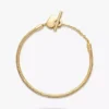 Pandora Moments Herz-T-Bar-Snake Chain-Armband, 14 Karat vergoldet Pandora Moments Herz-T-Bar-Snake Chain-Armband, 14 Karat vergoldet