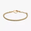 Pandora Moments Herz-T-Bar-Snake Chain-Armband, 14 Karat vergoldet Pandora Moments Herz-T-Bar-Snake Chain-Armband, 14 Karat vergoldet