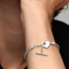 Pandora Moments Herz-T-Bar-Snake Chain-Armband – Sterlingsilber Pandora Moments Herz-T-Bar-Snake Chain-Armband – Sterlingsilber