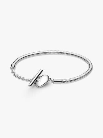 Pandora Moments Herz-T-Bar-Snake Chain-Armband – Sterlingsilber