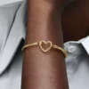 Pandora Moments Herzverschluss-Snake Chain-Armband aus 14 Karat Gold Pandora Moments Herzverschluss-Snake Chain-Armband aus 14 Karat Gold