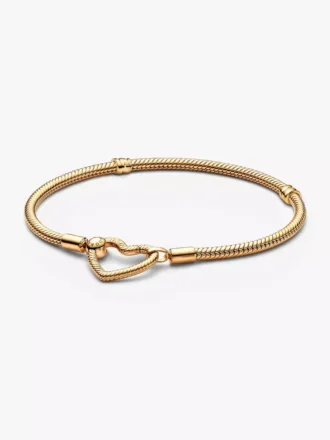 Pandora Moments Herzverschluss-Snake Chain-Armband aus 14 Karat Gold Pandora Moments Herzverschluss-Snake Chain-Armband aus 14 Karat Gold