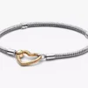 Pandora Moments Herzverschluss-Snake Chain-Armband aus Sterlingsilber, 14 Karat vergoldet Pandora Moments Herzverschluss-Snake Chain-Armband aus Sterlingsilber, 14 Karat vergoldet