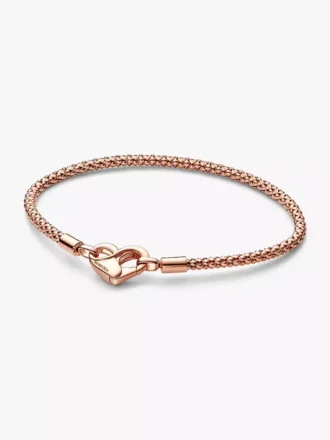 Pandora Moments Kettenarmband mit Nieten, 14 Karat Roségold-Beschichtung Pandora Moments Kettenarmband mit Nieten, 14 Karat Roségold-Beschichtung
