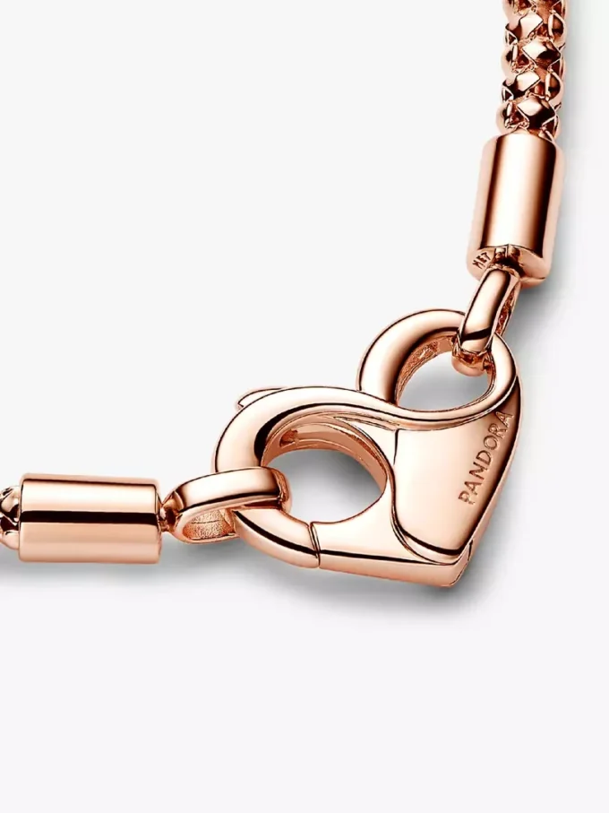 Pandora Moments Kettenarmband mit Nieten, 14 Karat Roségold-Beschichtung Pandora Moments Kettenarmband mit Nieten, 14 Karat Roségold-Beschichtung