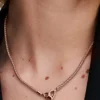 Pandora Moments Kettenhalskette mit Nieten, 14 Karat Roségold-Beschichtung Pandora Moments Kettenhalskette mit Nieten, 14 Karat Roségold-Beschichtung