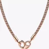 Pandora Moments Kettenhalskette mit Nieten, 14 Karat Roségold-Beschichtung Pandora Moments Kettenhalskette mit Nieten, 14 Karat Roségold-Beschichtung