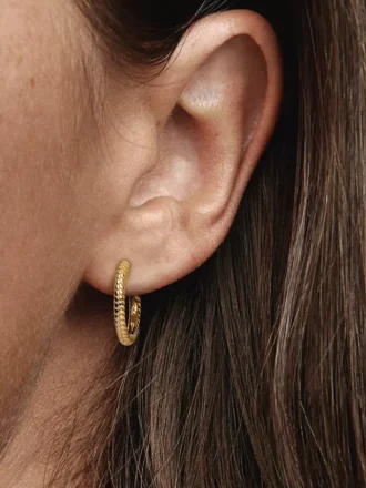 Pandora Moments kleine Charm-Ohrringe, 14 Karat vergoldet