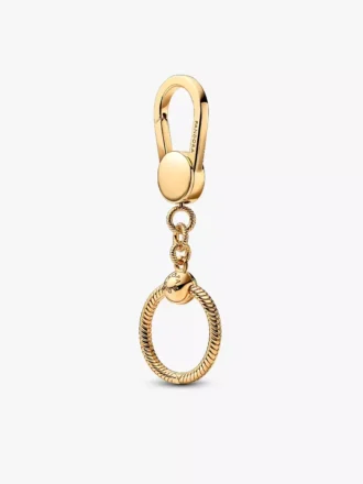 Pandora Moments kleiner Taschen-Charm-Halter, 14 Karat vergoldet