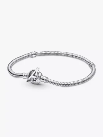 Pandora Moments Marvel The Avengers Logo Verschluss Snake Chain Armband aus Sterlingsilber Pandora Moments Marvel The Avengers Logo Verschluss Snake Chain Armband aus Sterlingsilber
