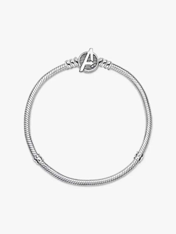 Pandora Moments Marvel The Avengers Logo Verschluss Snake Chain Armband aus Sterlingsilber Pandora Moments Marvel The Avengers Logo Verschluss Snake Chain Armband aus Sterlingsilber