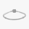 Pandora Moments Snake Chain-Armband mit funkelndem Pavé-Verschluss – Sterlingsilber Pandora Moments Snake Chain-Armband mit funkelndem Pavé-Verschluss – Sterlingsilber
