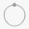 Pandora Moments Snake Chain-Armband mit funkelndem Pavé-Verschluss – Sterlingsilber Pandora Moments Snake Chain-Armband mit funkelndem Pavé-Verschluss – Sterlingsilber