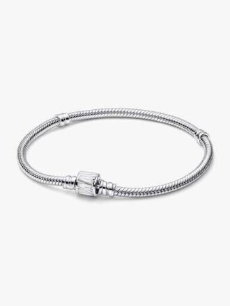 Pandora Moments Snake Chain-Armband mit Marvel-Logo-Verschluss – Sterlingsilber