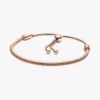 Pandora Moments Snake Chain-Slider-Armband, 14 Karat Roségold-Beschichtung