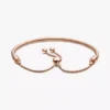 Pandora Moments Snake Chain-Slider-Armband, 14 Karat Roségold-Beschichtung