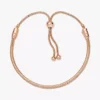 Pandora Moments Snake Chain-Slider-Armband, 14 Karat Roségold-Beschichtung