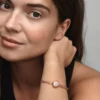 Pandora Moments Sparkling Crown O Snake Chain-Armband, 14 Karat Roségold-Beschichtung