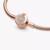Pandora Moments Sparkling Crown O Snake Chain-Armband, 14 Karat Roségold-Beschichtung
