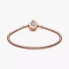 Pandora Moments Sparkling Crown O Snake Chain-Armband, 14 Karat Roségold-Beschichtung