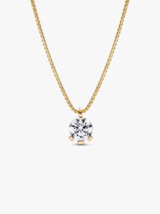Pandora Nova 14-karätige Gold-Halskette mit Anhänger aus Labordiamanten – 1,00 ct TW, 14-karätiges Gold Pandora Nova 14-karätige Gold-Halskette mit Anhänger aus Labordiamanten – 1,00 ct TW, 14-karätiges Gold