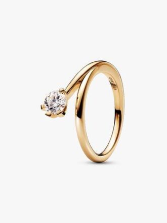 Pandora Nova 14-karätiger Goldring mit asymmetrischem, im Labor gezüchtetem Diamanten – 0,50 Karat Gesamtgewicht, 14-karätiges Gold