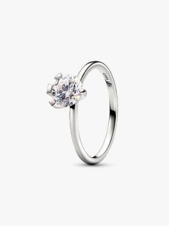 Pandora Nova 14-karätiger Weißgold-Ring mit synthetischem Diamanten – 1,00 ct TW, 14-karätiges Weißgold Pandora Nova 14-karätiger Weißgold-Ring mit synthetischem Diamanten – 1,00 ct TW, 14-karätiges Weißgold