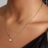 Pandora Nova Halskette mit Anhänger aus 14 Karat Weißgold und Lab-Grown Diamonds – 1,00 Karat Gesamtgewicht, 14 Karat Weißgold Pandora Nova Halskette mit Anhänger aus 14 Karat Weißgold und Lab-Grown Diamonds – 1,00 Karat Gesamtgewicht, 14 Karat Weißgold