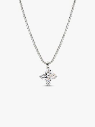 Pandora Nova Halskette mit Anhänger aus 14 Karat Weißgold mit einem im Labor gezüchteten rosa Diamanten – 1,00 Karat Gesamtgewicht, 14 Karat Weißgold Pandora Nova Halskette mit Anhänger aus 14 Karat Weißgold mit einem im Labor gezüchteten rosa Diamanten – 1,00 Karat Gesamtgewicht, 14 Karat Weißgold