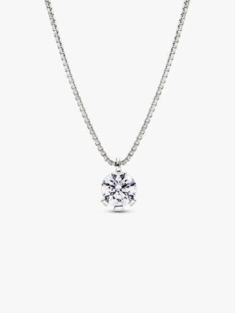 Pandora Nova Halskette mit Anhänger aus 14 Karat Weißgold und Lab-Grown Diamonds – 1,00 Karat Gesamtgewicht, 14 Karat Weißgold Pandora Nova Halskette mit Anhänger aus 14 Karat Weißgold und Lab-Grown Diamonds – 1,00 Karat Gesamtgewicht, 14 Karat Weißgold