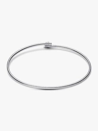 Pandora Nova Offener Armreif aus Sterlingsilber mit im Labor gezüchtetem Diamanten – 0,25 ct TW, Sterlingsilber Pandora Nova Offener Armreif aus Sterlingsilber mit im Labor gezüchtetem Diamanten – 0,25 ct TW, Sterlingsilber