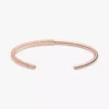 Pandora Signature I-D offener Bangle, 14 Karat Roségold-Beschichtung Pandora Signature I-D offener Bangle, 14 Karat Roségold-Beschichtung