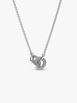 Pandora Signature Intertwined Pavé Pendant Halskette – Sterlingsilber Pandora Signature Intertwined Pavé Pendant Halskette – Sterlingsilber