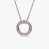 Pandora Signature Two-Tone Logo & Pavé Halskette – Sterlingsilber, 14 Karat Roségold-Beschichtung Pandora Signature Two-Tone Logo & Pavé Halskette – Sterlingsilber, 14 Karat Roségold-Beschichtung
