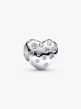 Pandora Sterling Silver Lab-Grown Diamonds Heart Charm, 0.53 carats total, Sterling Silver