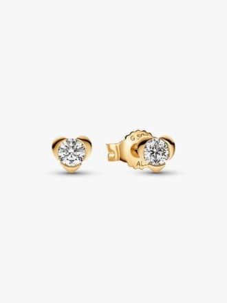 Pandora Talisman 14-karätige Gold-Ohrringe mit Herz-Anhänger und Lab-Grown Diamonds – 0,30 ct TW, 14-karätiges Gold