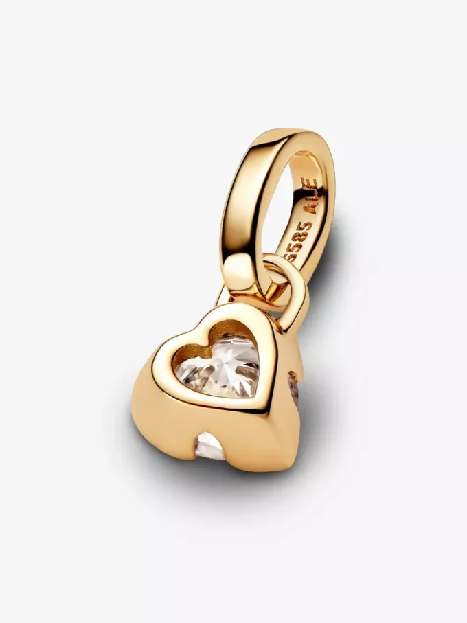 Pandora Talisman 14-karätiger Gold-Anhänger mit Herz aus Lab-Grown Diamonds, 0,25 Karat insgesamt, 14-karätiges Gold Pandora Talisman 14-karätiger Gold-Anhänger mit Herz aus Lab-Grown Diamonds, 0,25 Karat insgesamt, 14-karätiges Gold