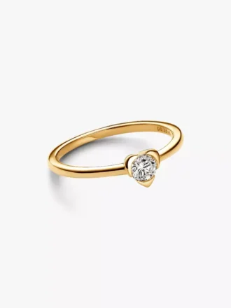 Pandora Talisman 14-karätiger Goldring mit Herz aus im Labor gezüchteten Diamanten, 0,25 Karat insgesamt, 14-karätiges Gold Pandora Talisman 14-karätiger Goldring mit Herz aus im Labor gezüchteten Diamanten, 0,25 Karat insgesamt, 14-karätiges Gold
