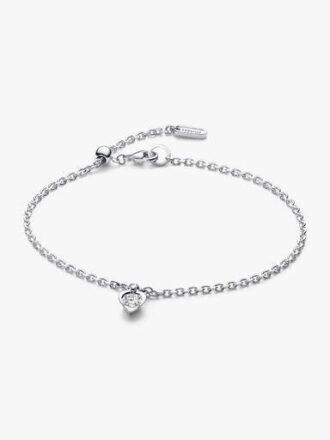Pandora Talisman Armband aus Sterlingsilber mit Herzanhänger aus Lab-Grown Diamonds – 0,25 Karat Gesamtgewicht, Sterlingsilber Pandora Talisman Armband aus Sterlingsilber mit Herzanhänger aus Lab-Grown Diamonds – 0,25 Karat Gesamtgewicht, Sterlingsilber