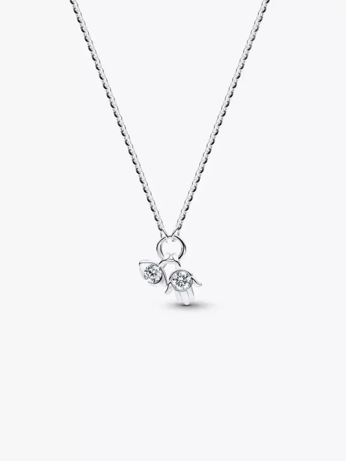 Pandora Talisman Dangle-Halskette aus Sterlingsilber mit Anhänger aus Lab-Grown Diamonds, „Evil Eye“ und Hamsa-Hand, 0,13 ct TW, Sterlingsilber