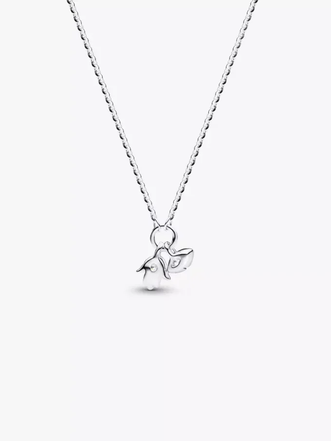Pandora Talisman Dangle-Halskette aus Sterlingsilber mit Anhänger aus Lab-Grown Diamonds, „Evil Eye“ und Hamsa-Hand, 0,13 ct TW, Sterlingsilber