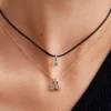 Pandora Talisman Mond-Anhänger aus 14 Karat Gold mit synthetischem Diamanten, 0,25 Karat insgesamt, 14 Karat Gold