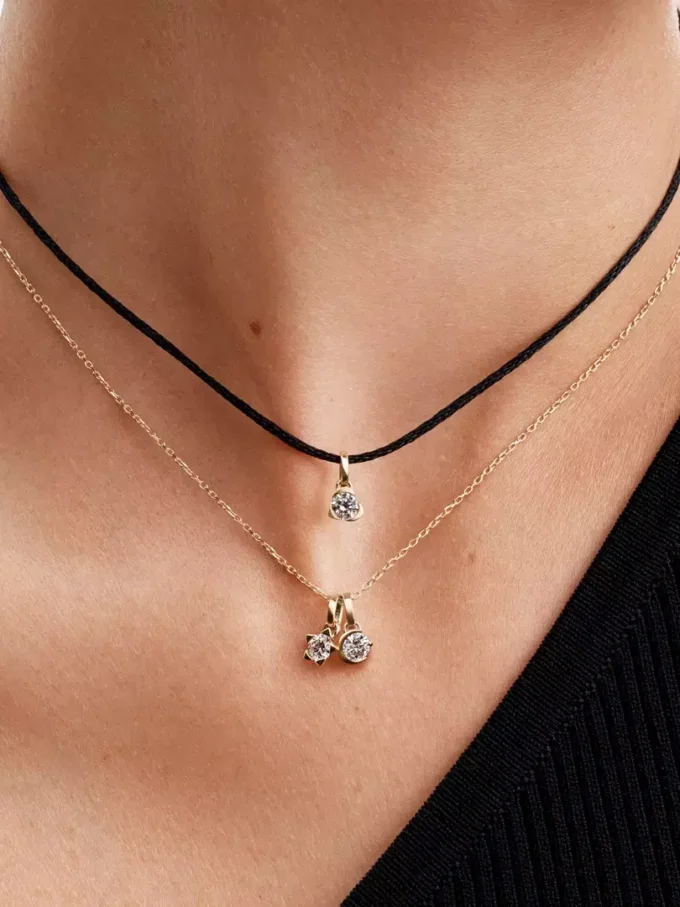 Pandora Talisman Mond-Anhänger aus 14 Karat Gold mit synthetischem Diamanten, 0,25 Karat insgesamt, 14 Karat Gold