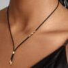 Pandora Talisman Halskette aus rotem recyceltem Polyesterband – 14-karätige Vergoldung
