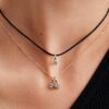 Pandora Talisman Halskette aus rotem recyceltem Polyesterband – 14-karätige Vergoldung