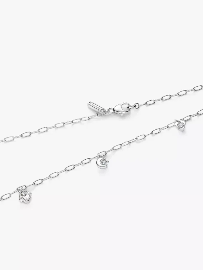 Pandora Talisman Halskette aus Sterlingsilber mit Lab-Grown-Diamanten, Papierklammerkette, 0,33 ct TW, Sterlingsilber