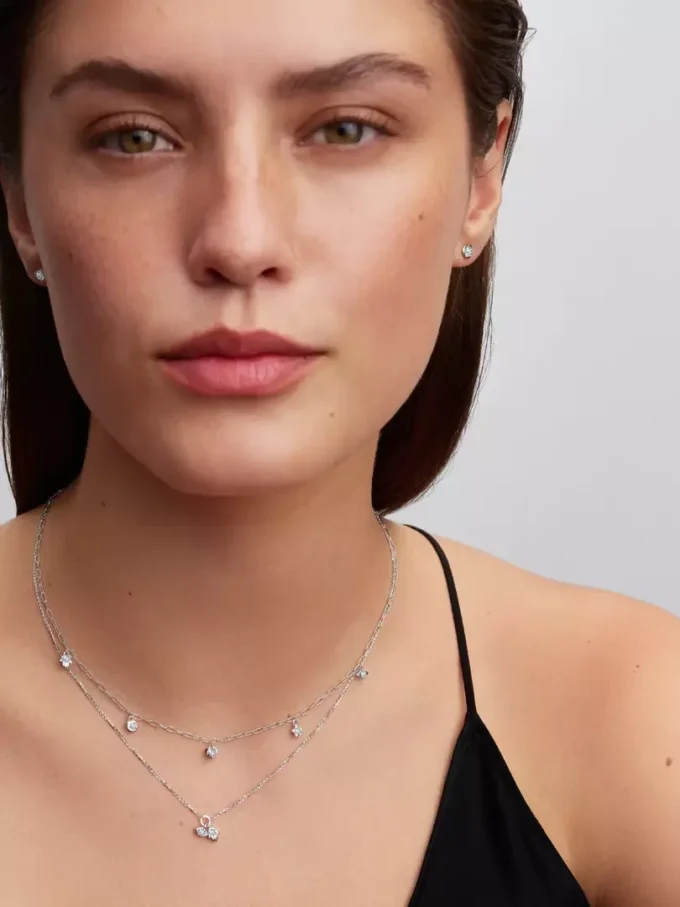 Pandora Talisman Dangle-Halskette aus Sterlingsilber mit Anhänger aus Lab-Grown Diamonds, „Evil Eye“ und Hamsa-Hand, 0,13 ct TW, Sterlingsilber