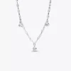 Pandora Talisman Halskette aus Sterlingsilber mit Lab-Grown-Diamanten, Papierklammerkette, 0,33 ct TW, Sterlingsilber